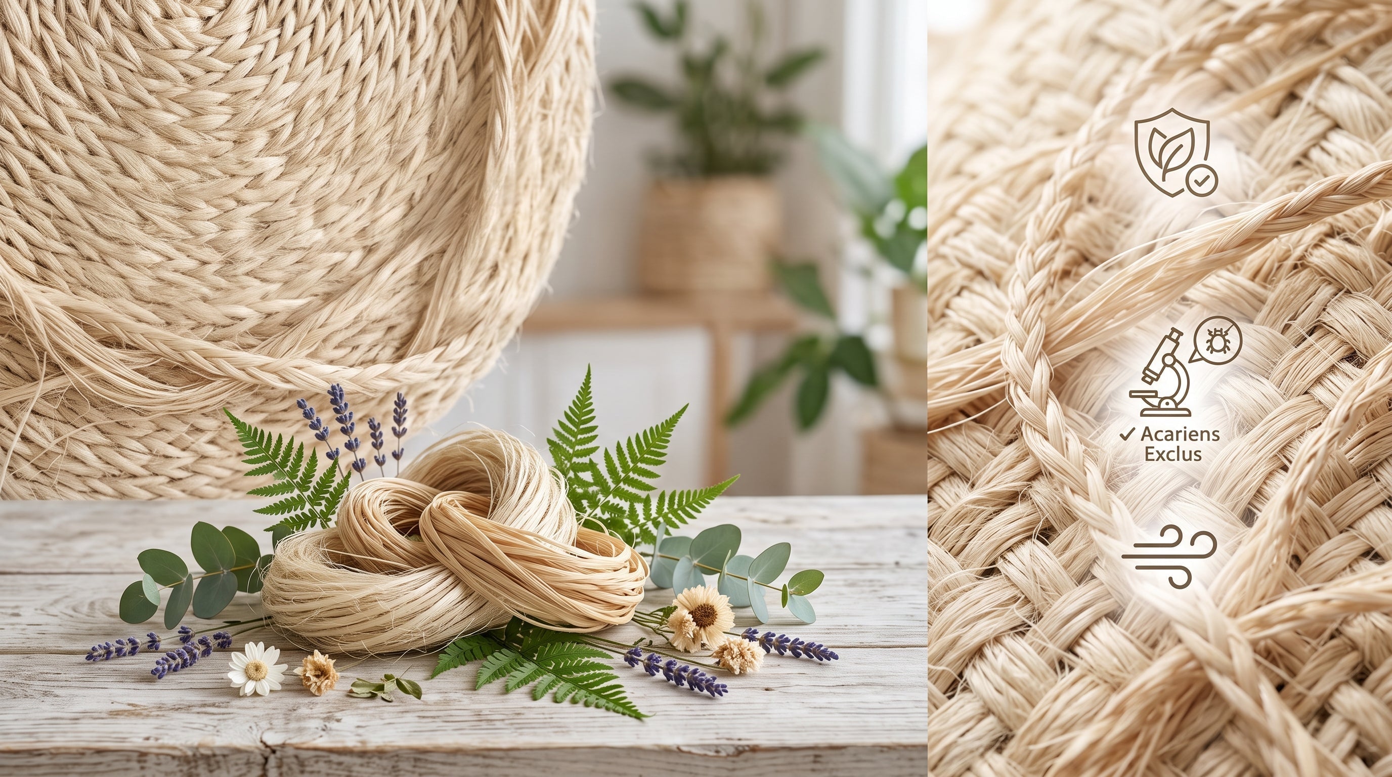 Décoration Sisal & Raphia : entre force brute, souplesse et anti-allergie - Maison Sisal