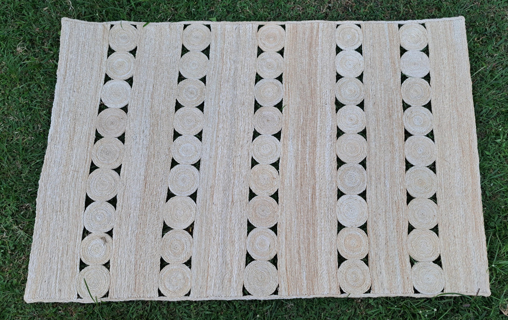 Tapis en Sisal "Ligne&rond" (1*1,50m) Maison Sisal