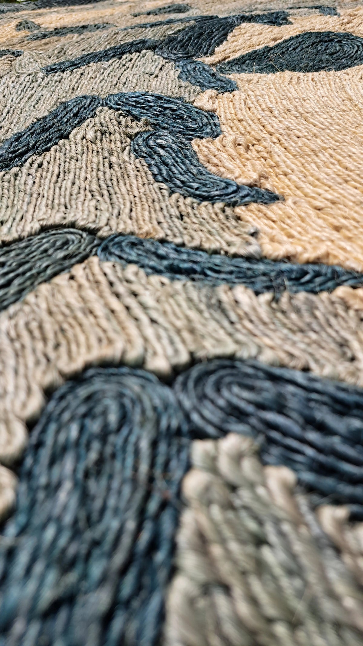 Tapis Rond en Sisal "Dragon bleu" (200cm) Maison Sisal