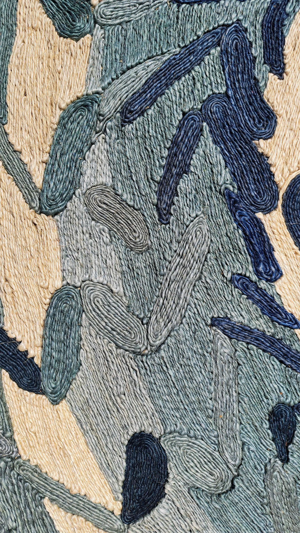 Tapis Rond en Sisal "Dragon bleu" (200cm) Maison Sisal