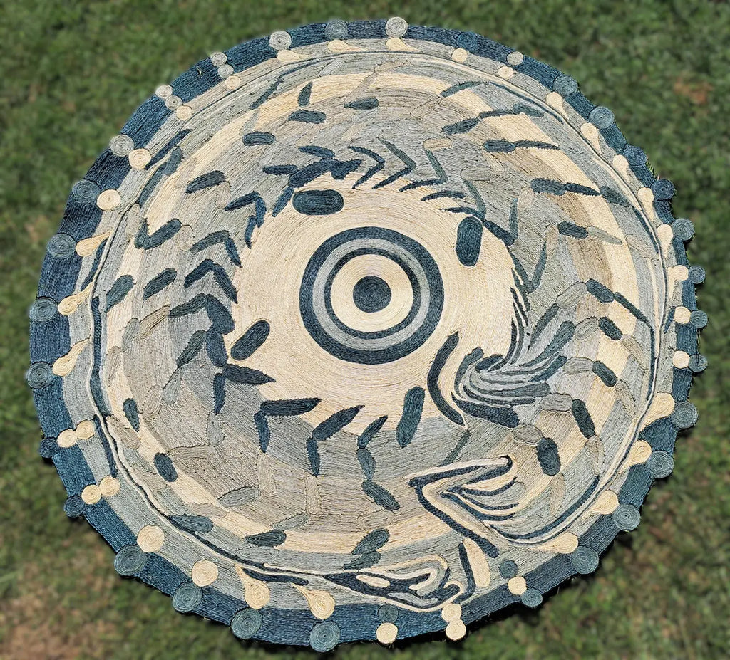 Tapis Rond en Sisal "Dragon bleu" (2m) Maison Sisal