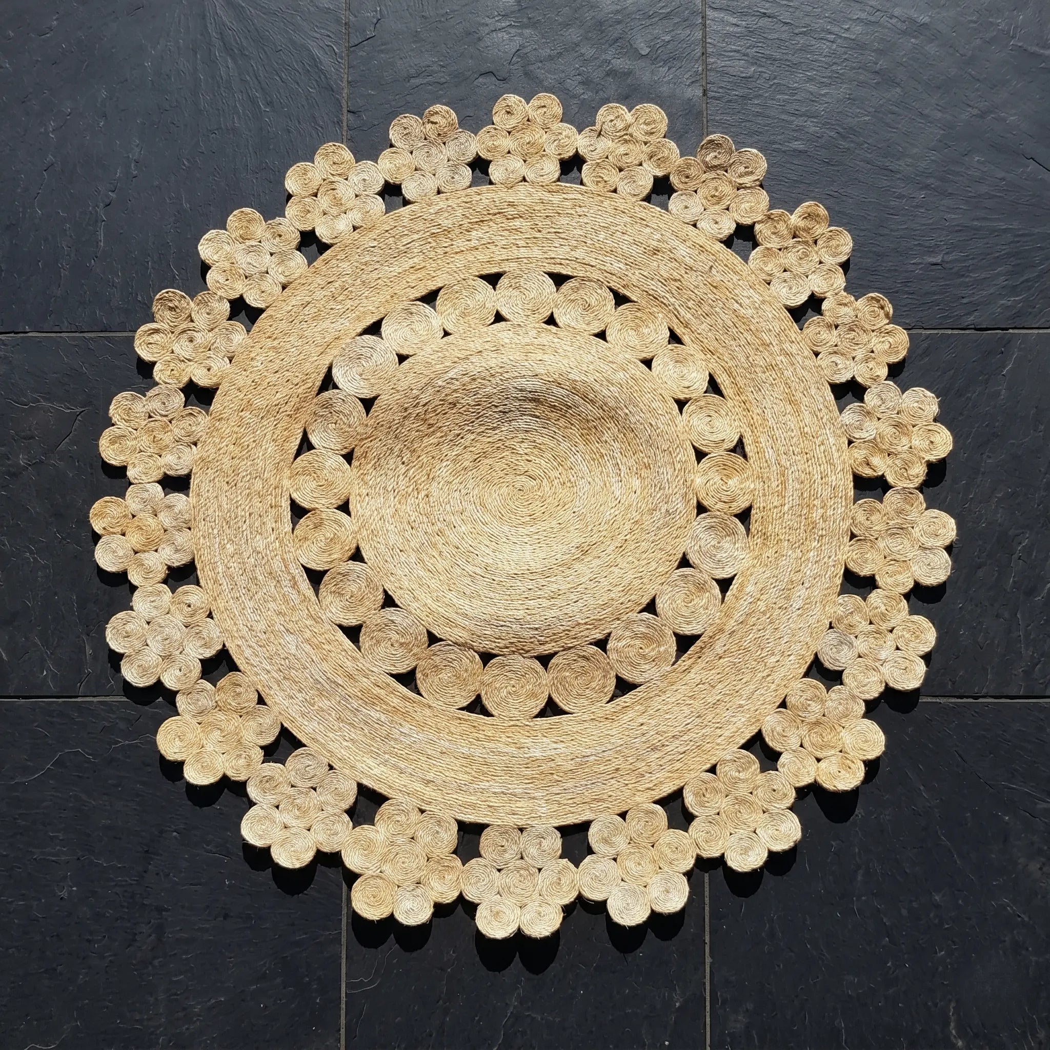 Tapis Rond en Sisal "Flora" (150cm) Maison Sisal