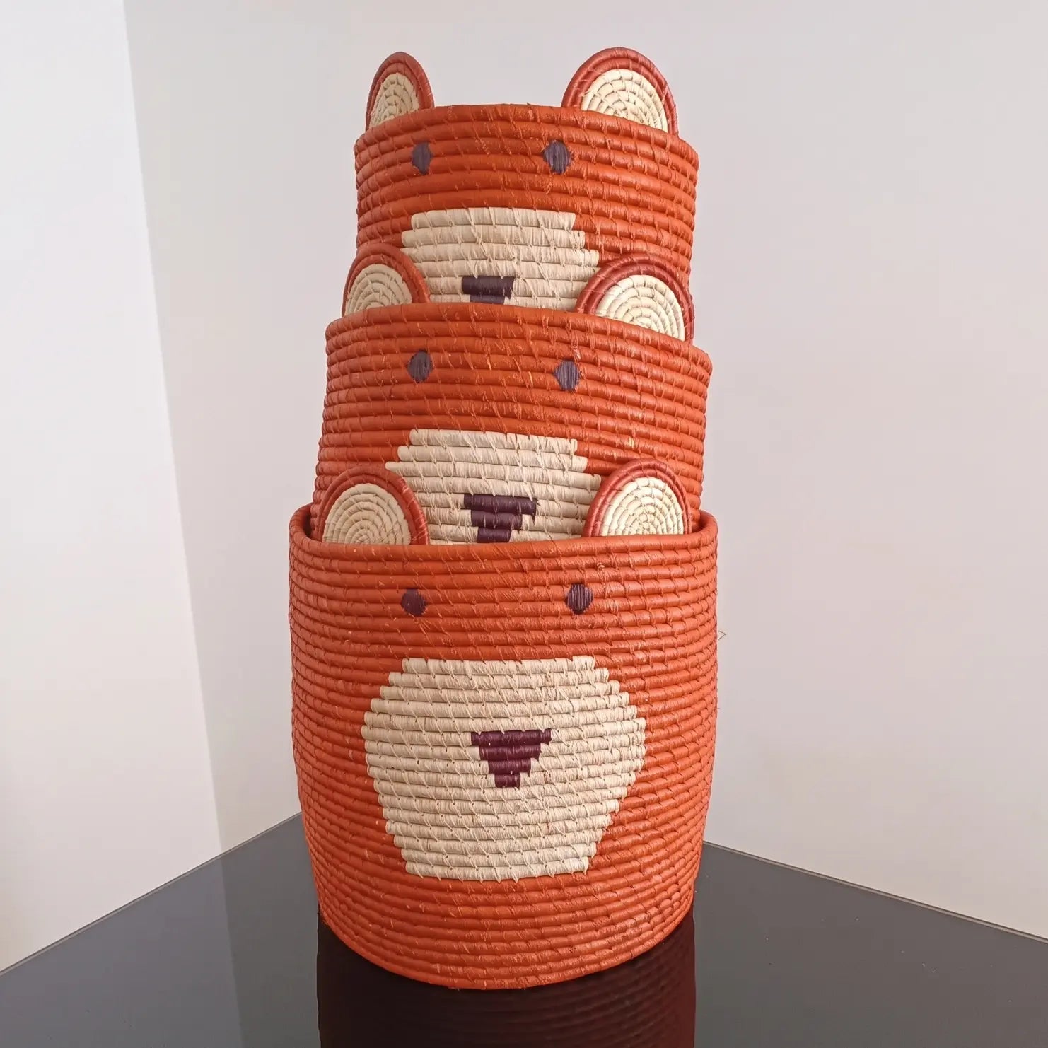 Corbeilles en Raphia Tête d'ours Maison Sisal
