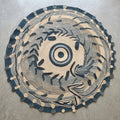 Tapis Rond en Sisal "Dragon bleu" (200cm) Maison Sisal