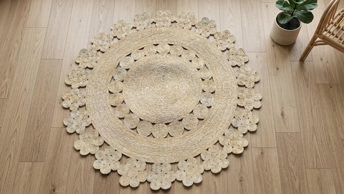 Tapis Rond en Sisal "Flora" (150cm) Maison Sisal