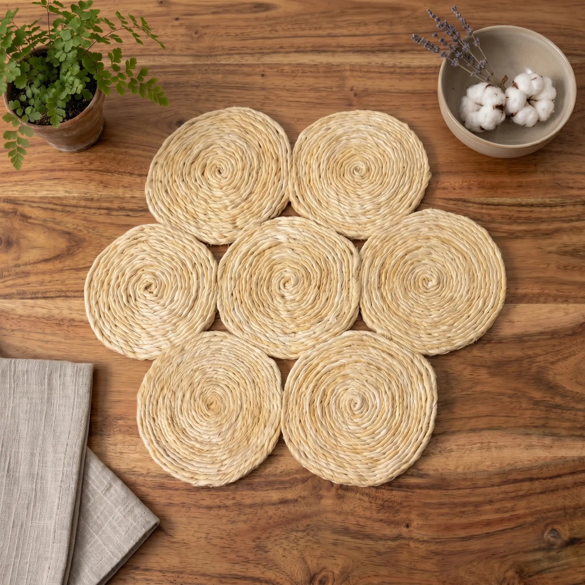 6 Sets de table "Rosace" – 100% Sisal Maison Sisal