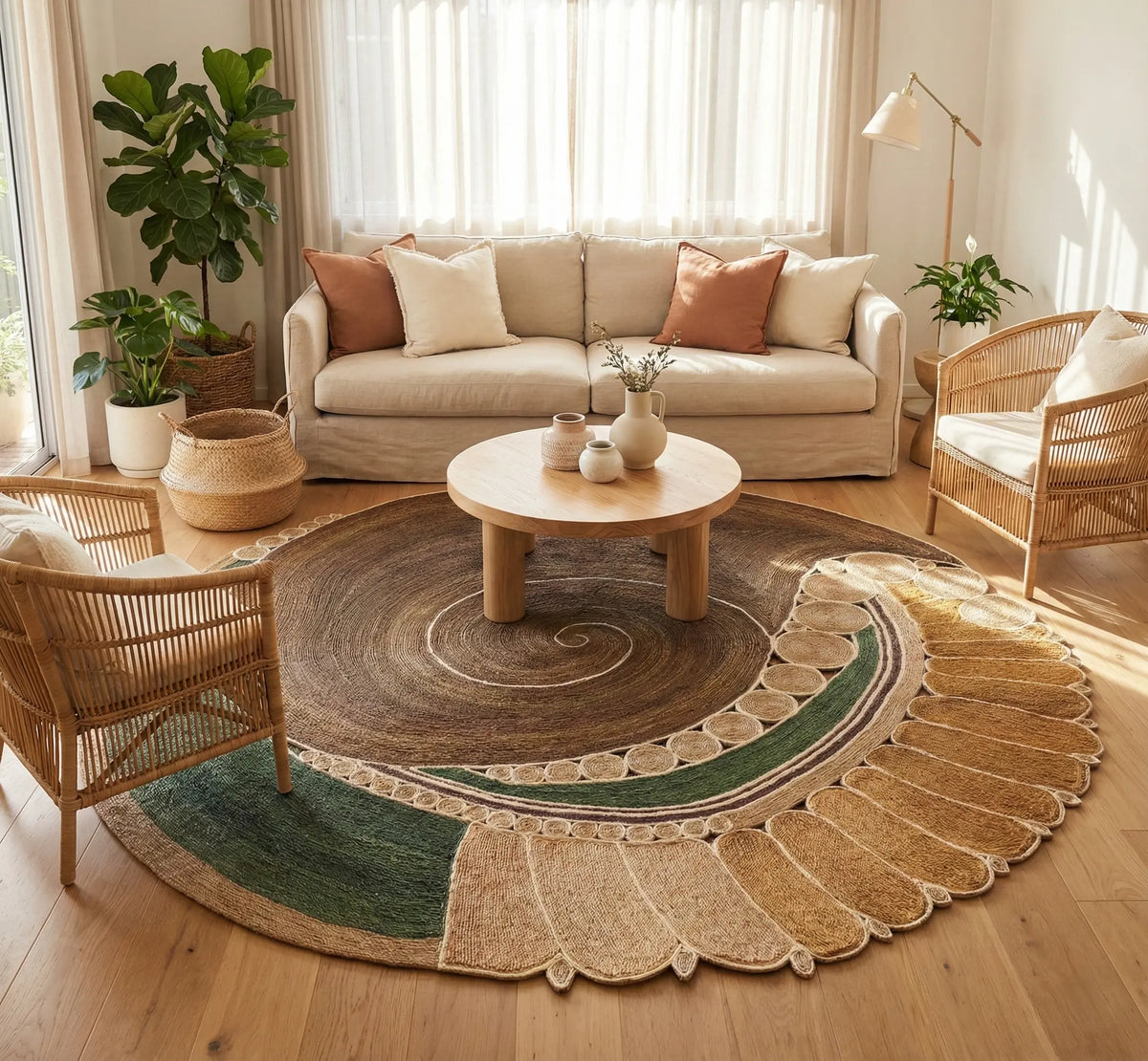 Tapis Rond en Sisal "Nautilus" (200 cm) Maison Sisal