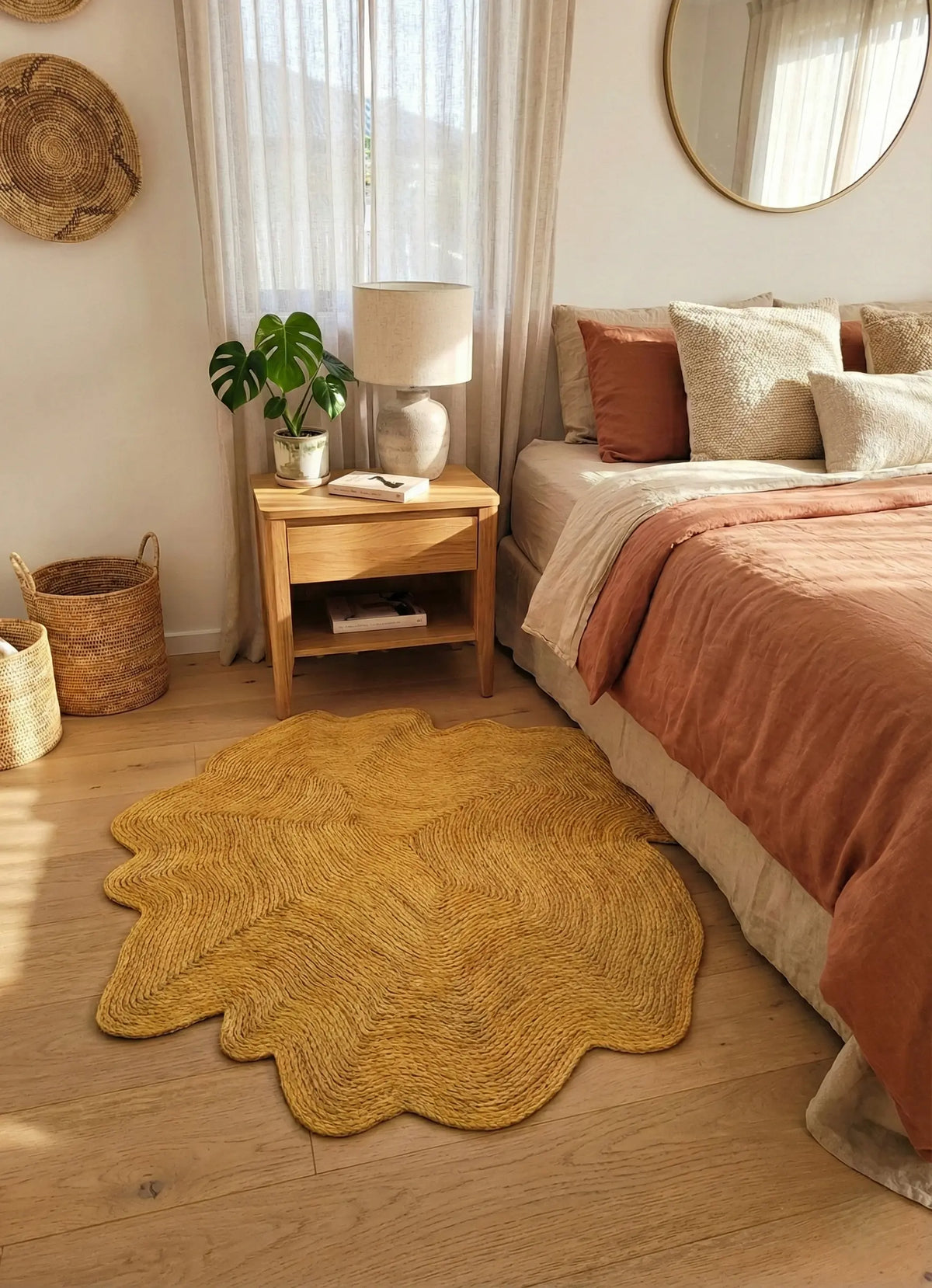 Tapis en Raphia "Tronc d'arbre" (120cm) Maison Sisal