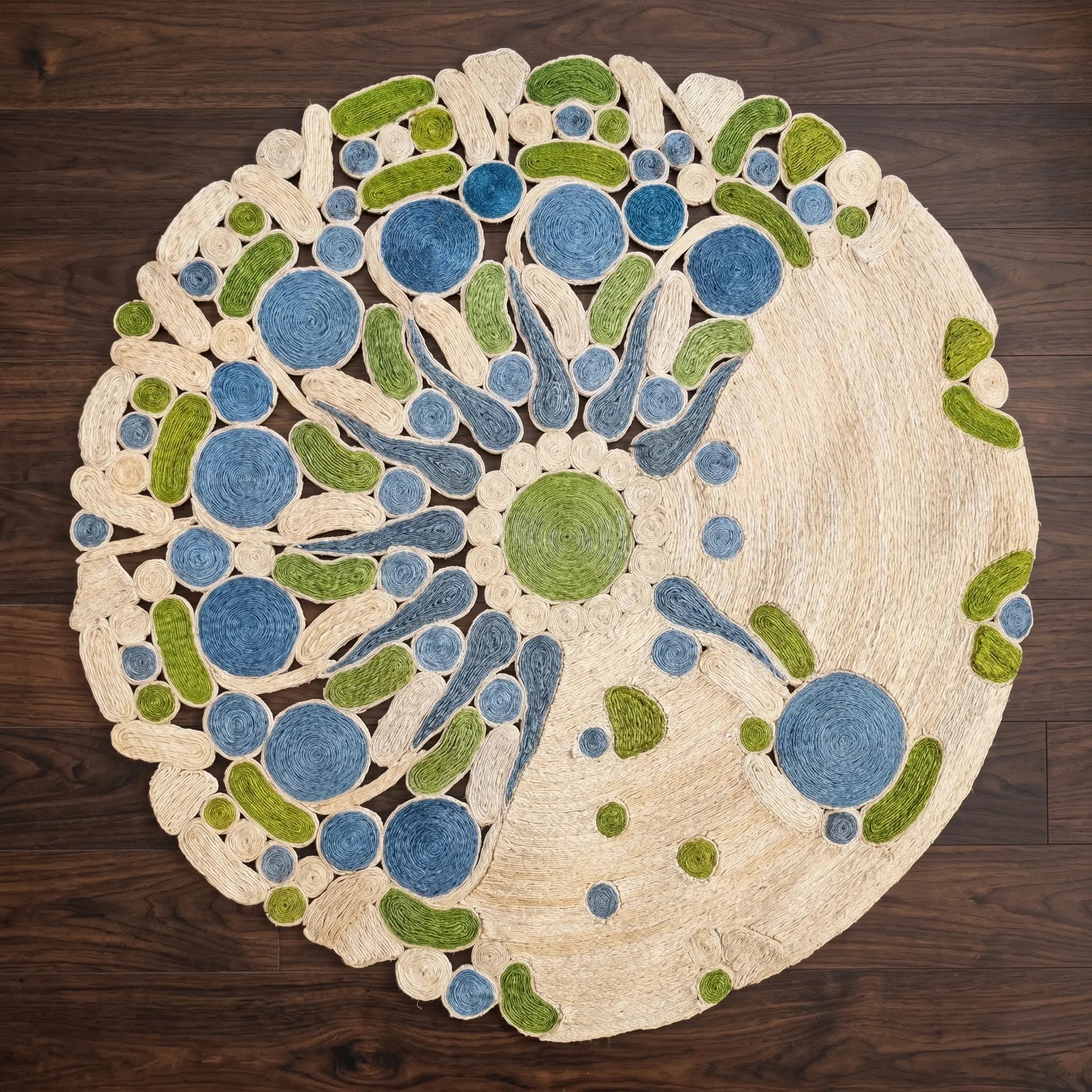 Tapis Rond en Sisal "Mosaïque Boréale" (150 cm) Maison Sisal