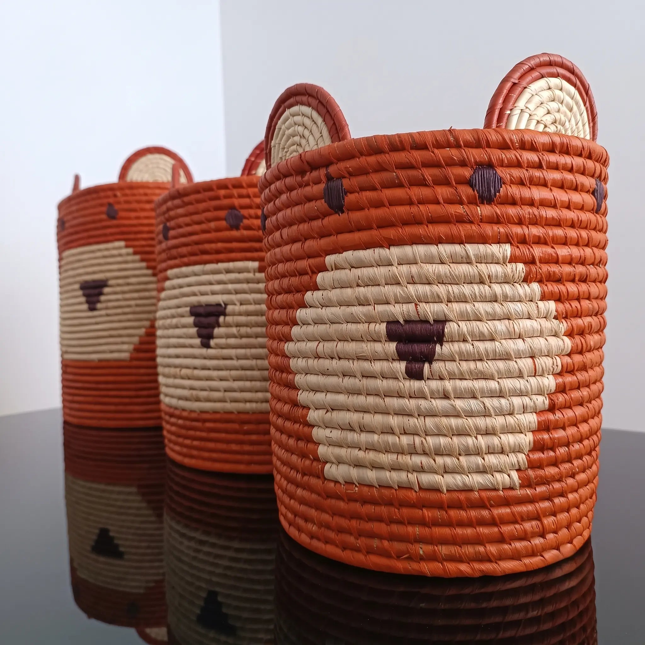 Corbeilles en Raphia Tête d'ours Maison Sisal