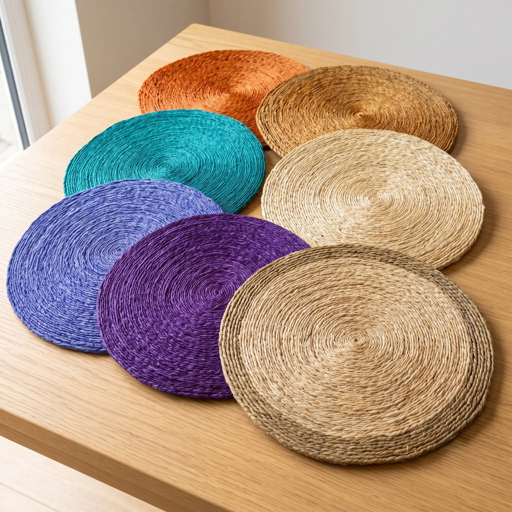 6 Sets de table en Sisal "Disque" Maison Sisal