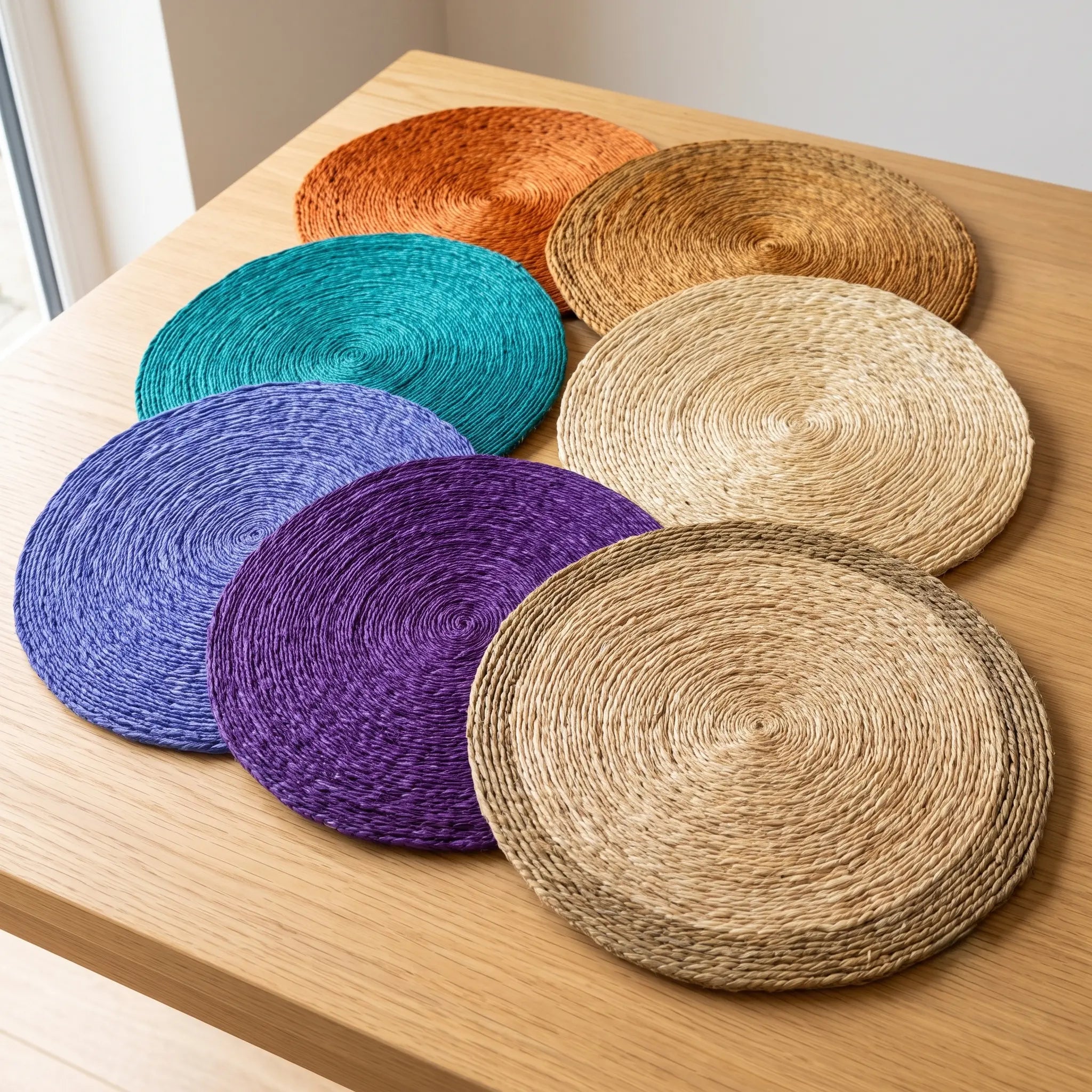 6 Sets de table en Sisal "Disque" Maison Sisal