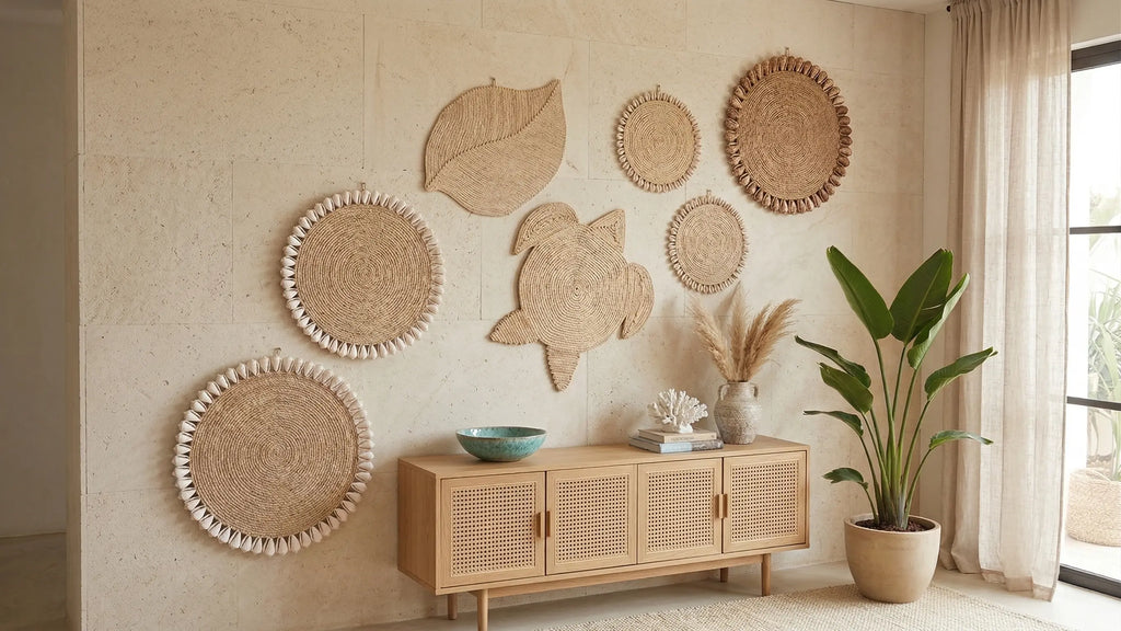 6 sets de table Raphia Feuille Maison Sisal