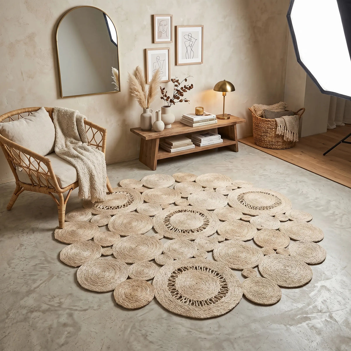 Tapis en Sisal "Bulle" (120cm) Maison Sisal