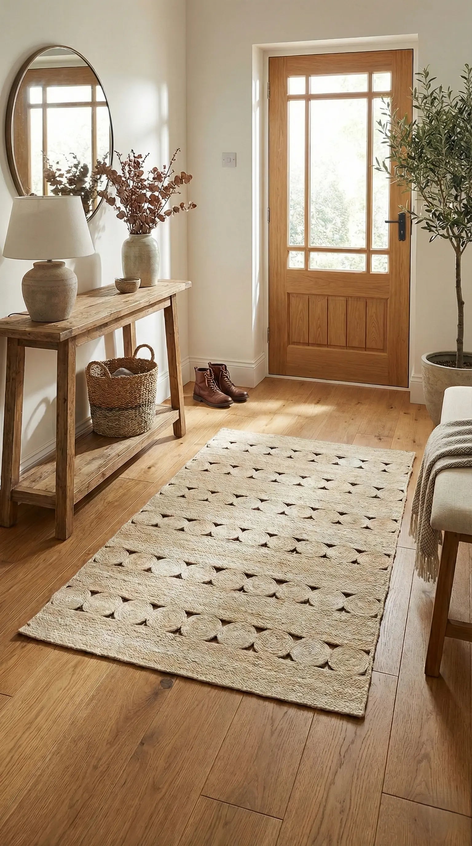 Tapis en Sisal "Ligne&rond" (1m*1,50m) Maison Sisal