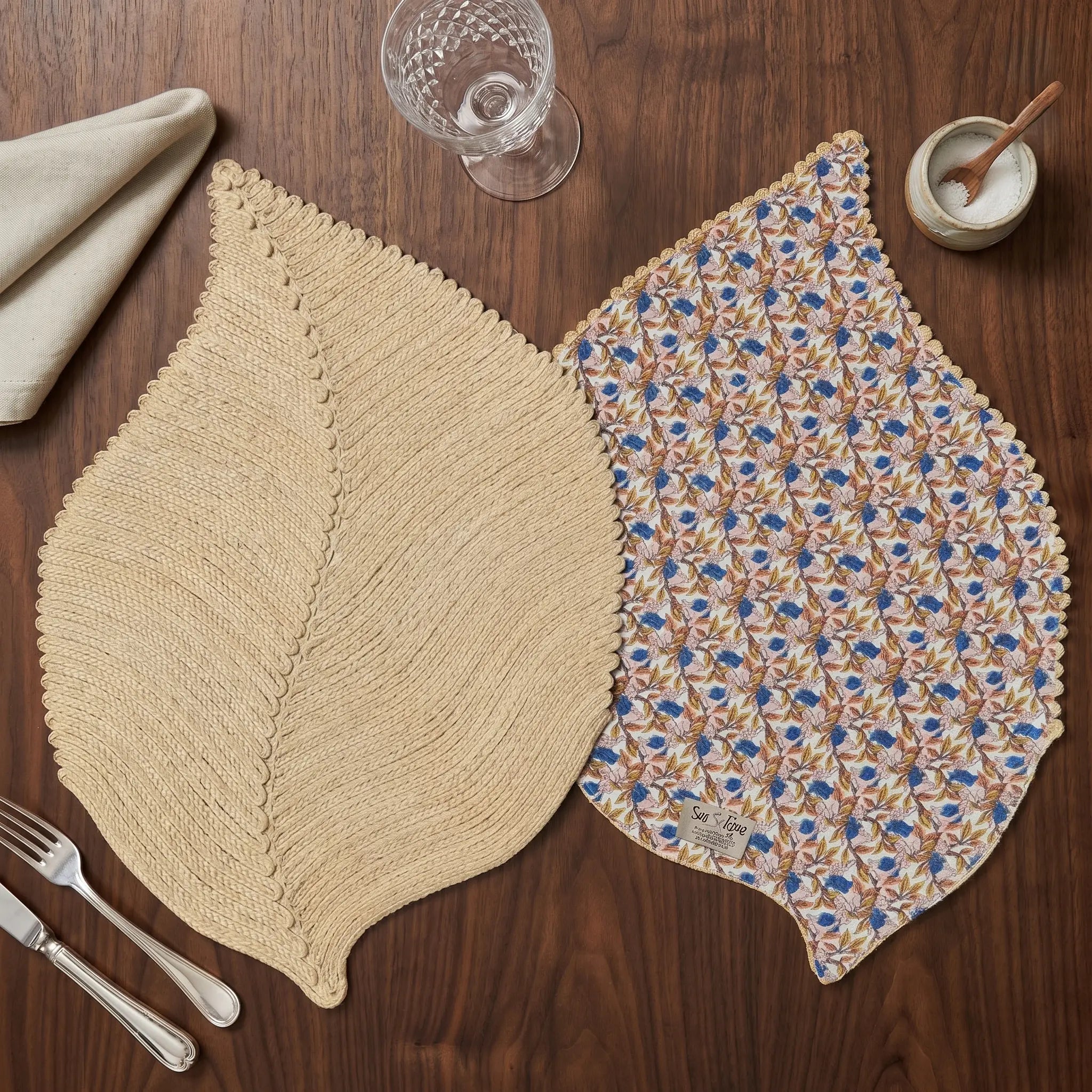6 sets de table Raphia Feuille Maison Sisal
