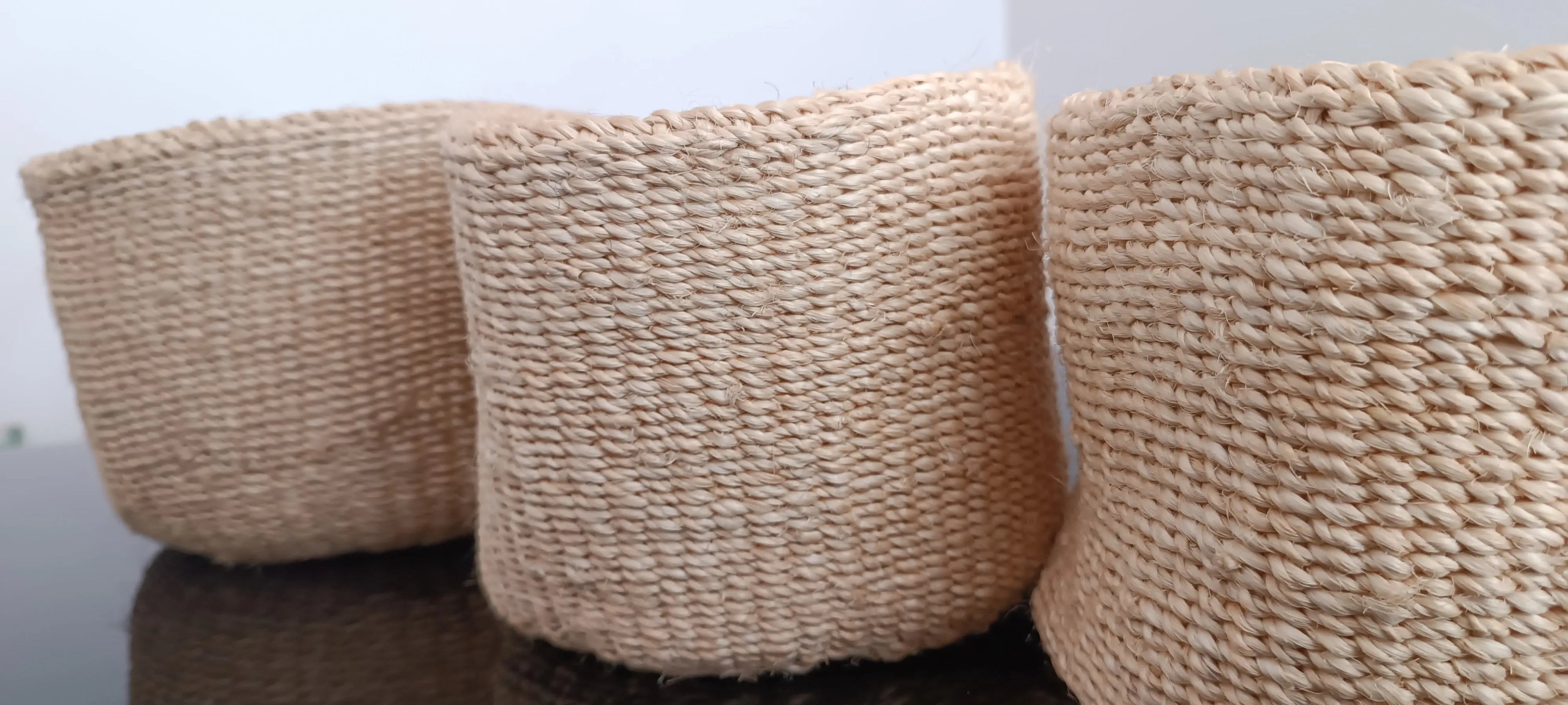 Trio de corbeilles en Sisal (18 à 25cm) Maison Sisal