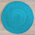 6 Sets de table "Disque" – 100% Sisal (Gueule cassée - Bleu) Maison Sisal