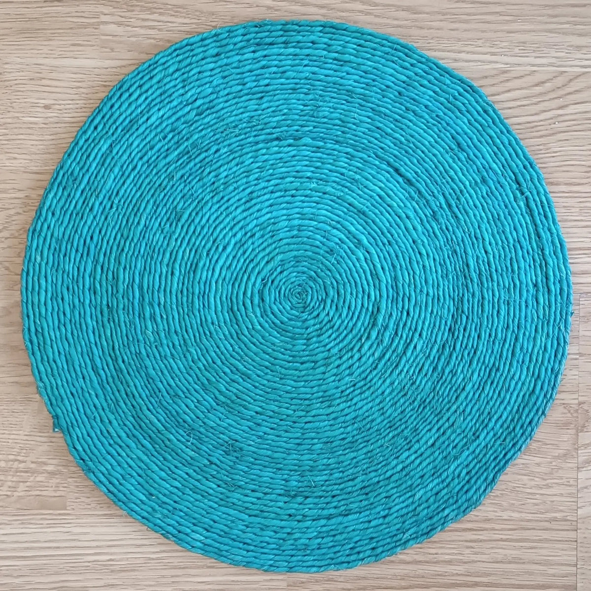 6 Sets de table "Disque" – 100% Sisal (Gueule cassée - Bleu) Maison Sisal
