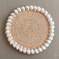 6 Sets de table Raphia et coquillages blancs (25 cm) Maison Sisal