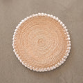3 Sets de table Raphia et coquillages blancs (29 cm) Maison Sisal