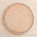 6 Sets de table Raphia et coquillages amande (30 cm) Maison Sisal