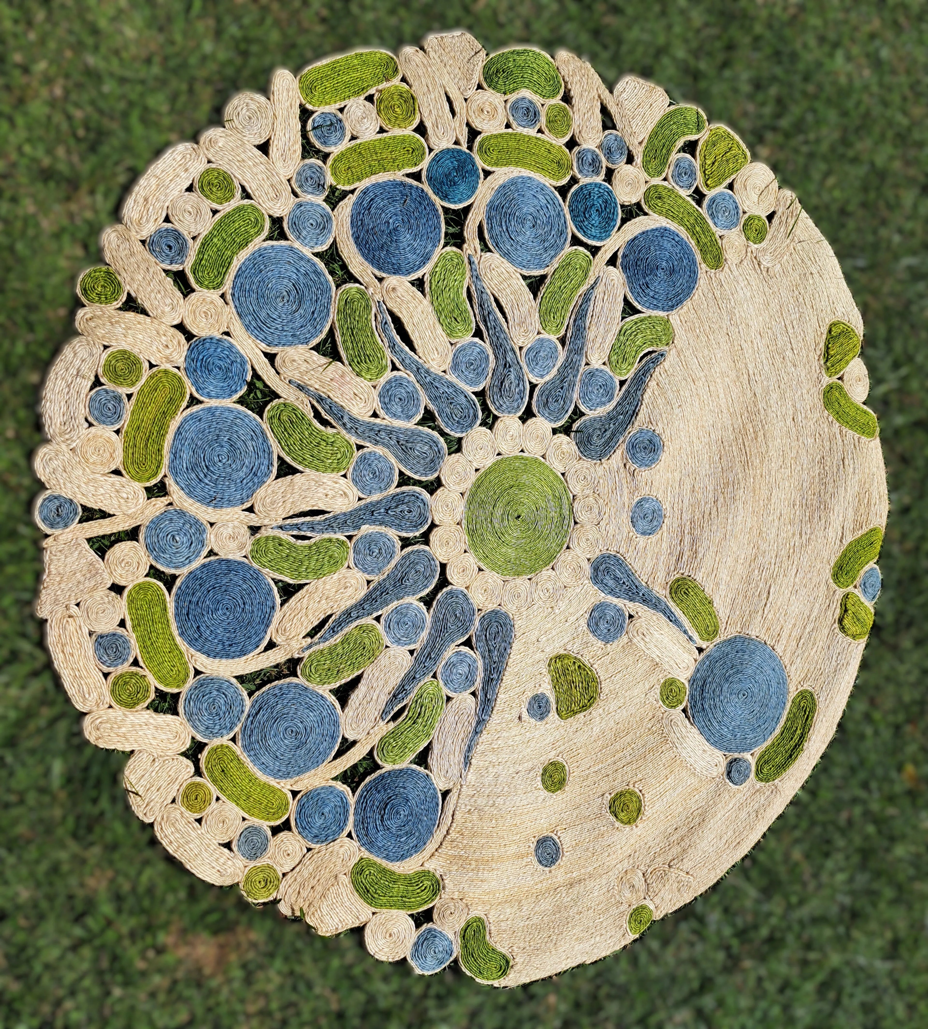 Tapis Rond en Sisal "Mosaïque Boréale" (1,50m) Maison Sisal