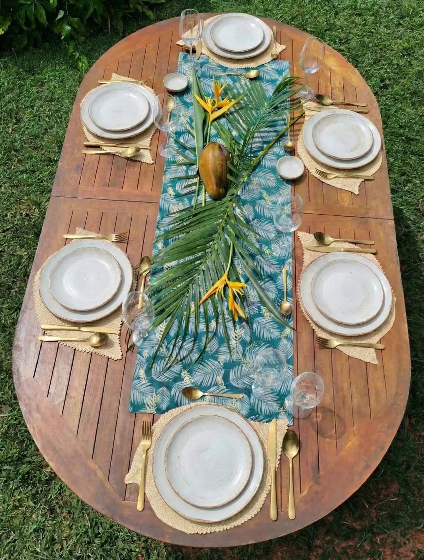 6 sets de table Raphia Feuille Maison Sisal