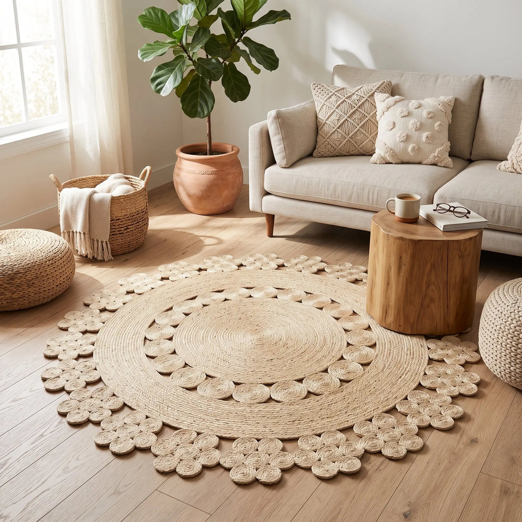 Tapis rond en sisal naturel – Flora – Ø 150 cm