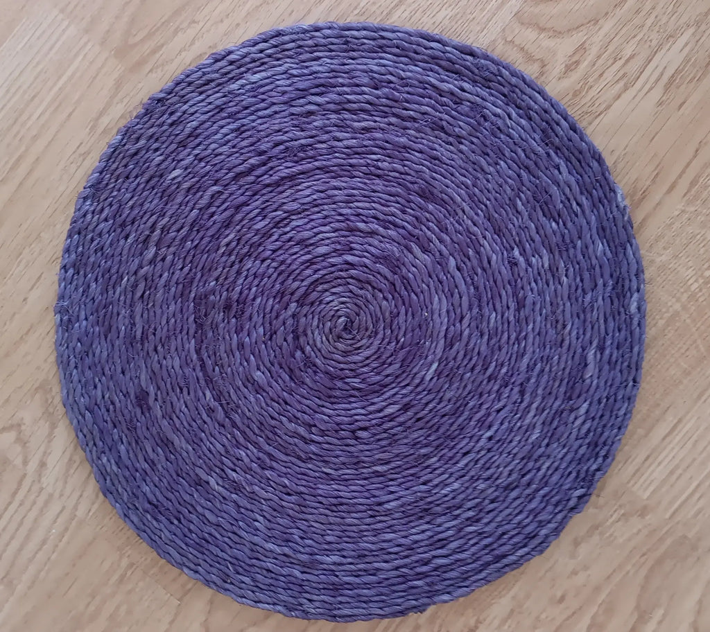 6 Sets de table "Disque" – 100% Sisal (Gueule cassée - Prune) Maison Sisal