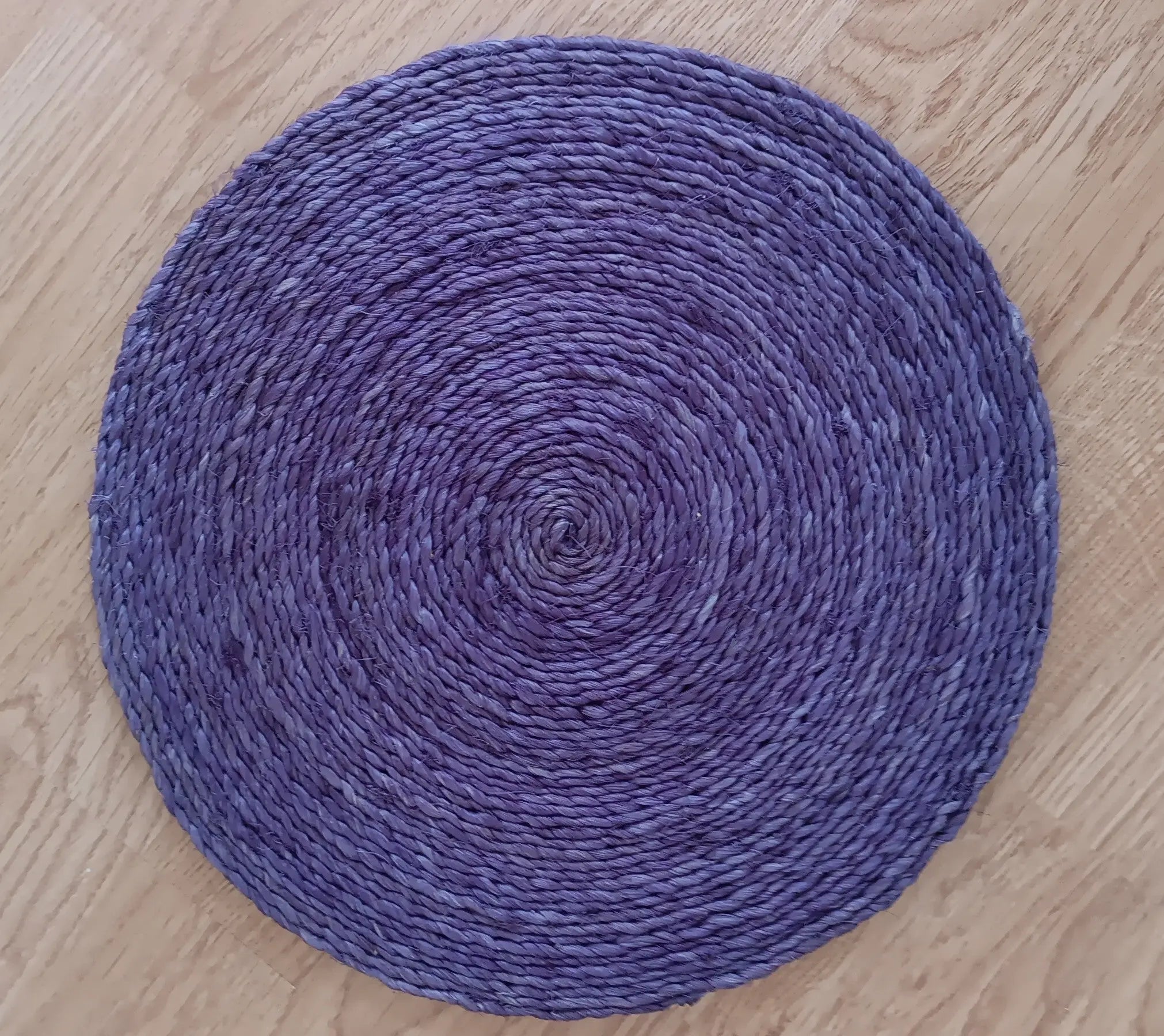 6 Sets de table "Disque" – 100% Sisal (Gueule cassée - Prune) Maison Sisal