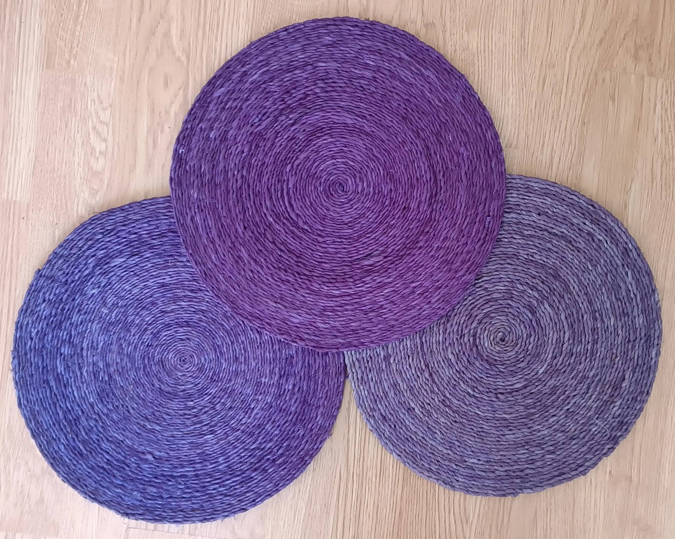 6 Sets de table "Disque" – 100% Sisal (Gueule cassée - Prune) Maison Sisal