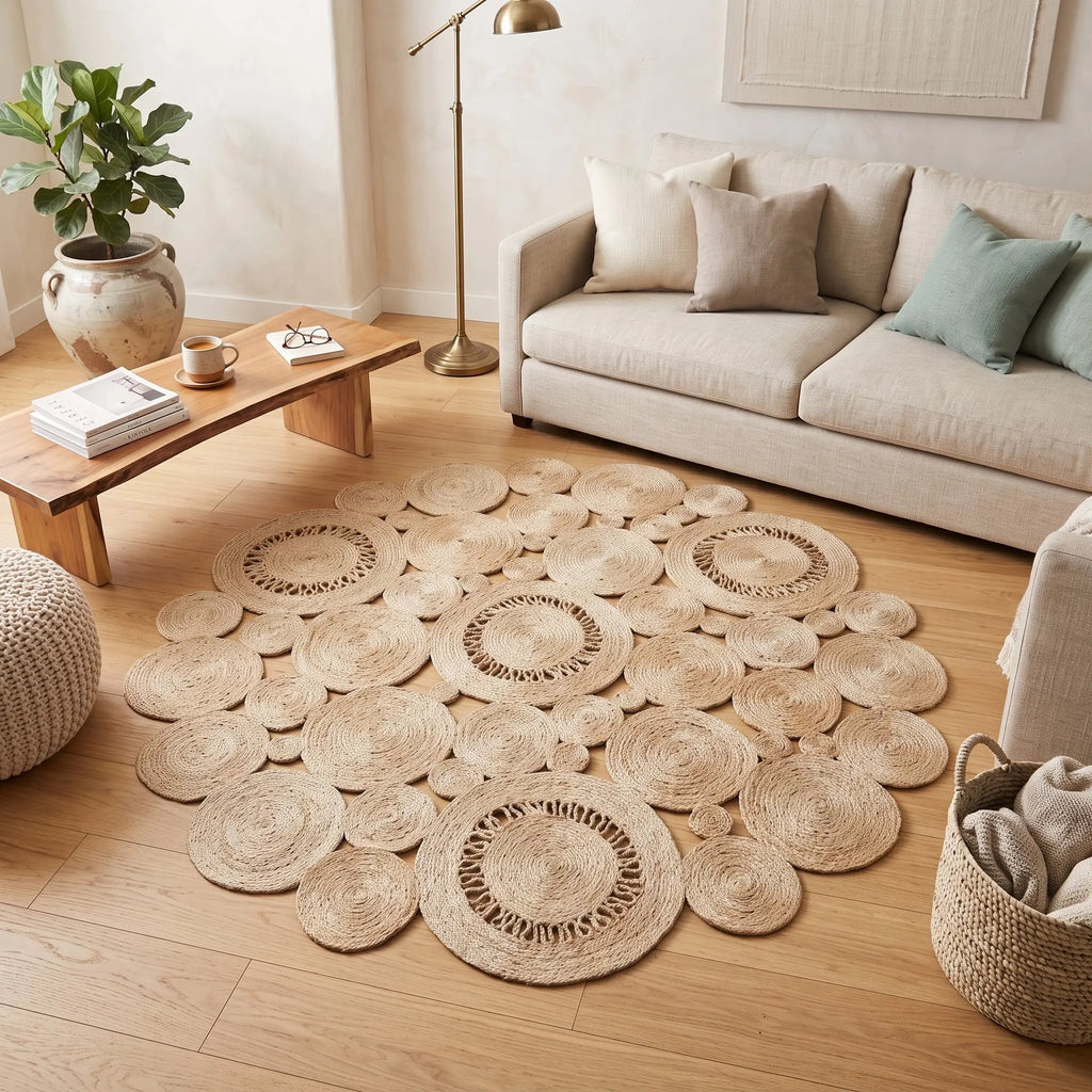 Tapis en sisal naturel – Bulles de Mada – Ø 120 cm